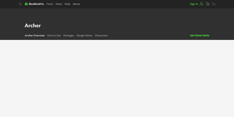 Archer font specimen from official website